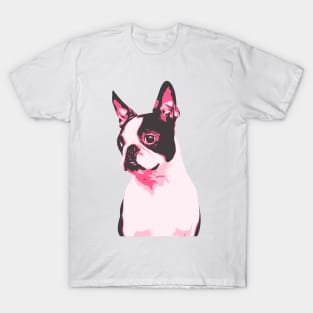 French Bulldog Pink Retro Art T-Shirt